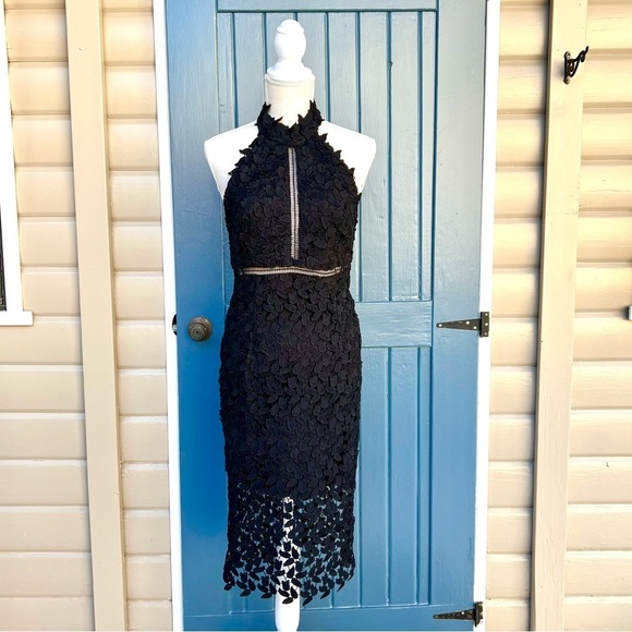 BARDOT  Halter  Lace Dress Knee Length Sheath Size 6 - Picture 1 of 10